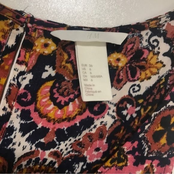 H&M Abstract Floral Mix Print Boho Jumpsuit Size 6 - Picture 7 of 10